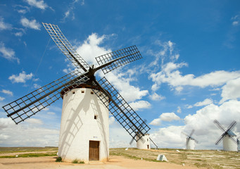 Fototapeta na wymiar Medieval Windmills of Campo de Criptana, La Mancha, Spain.