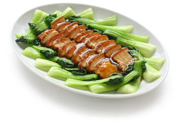 sliced braised pork belly, chinese cuisine