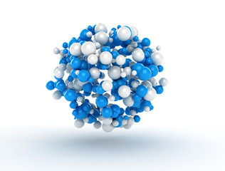 3d abstract spheres molecules
