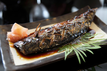 Grill Mackarel fish japanese food