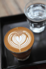 coffee on wood background