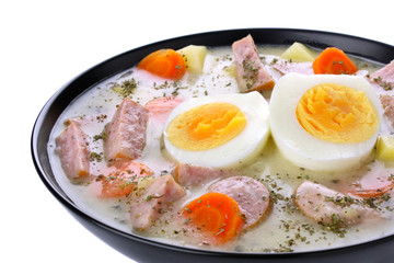 Delicious sour soup with egg