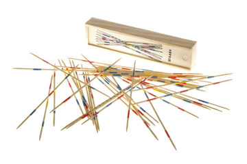 boîte de mikado en bois