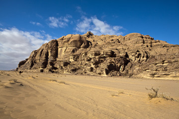 Fototapeta na wymiar Mountains in the Wadi Rum desert in South Jordan