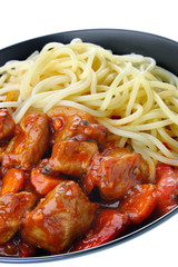 Pork stew with pasta