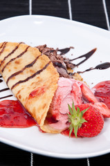 Homemade Strawberry and Chocolate Ice Cream