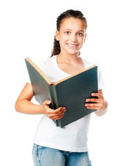 beautiful girl with a book