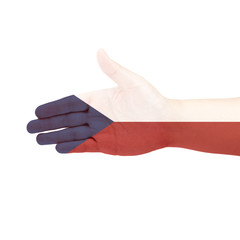 Czech Republic flag on hand