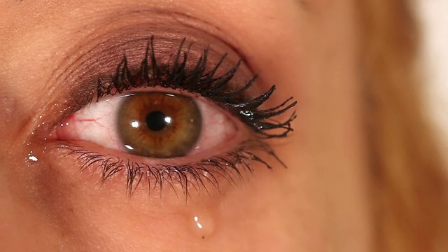 Eye expression closeup - tears, cry