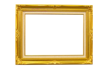 gold frame over white background