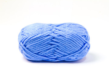 wool knitting on white background
