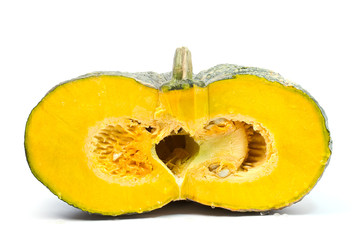 Pumpkin slice on white background