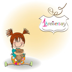 little girl on the first anniversary