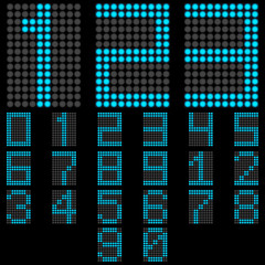 High resolution conceptual font led isolated on black