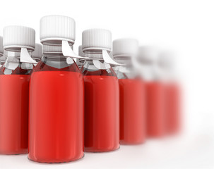 3d caps with red contents ob white