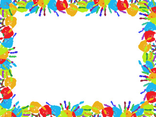 High resolution conceptual painted hand shape isolated on white