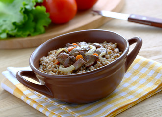 Buckwheat porridge with liver