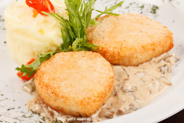 chicken cutlet with  potatoes