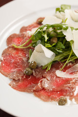 Meat Carpaccio with Parmesan Cheese