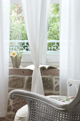 Modern interior, biege sofa, frames