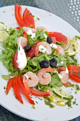 Salade de crevettes pamplemousse