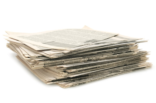 newspapers isolated on white background