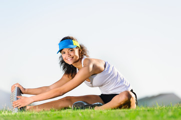 stretching athlete