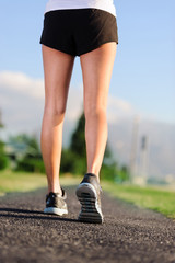 closeup of feet on pathway