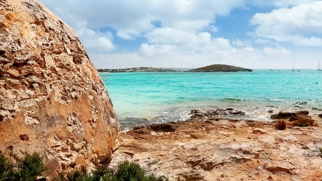 mediterranean Balearic beach view in Formentera