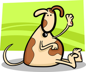 cartoon illustration of cute spotted dog