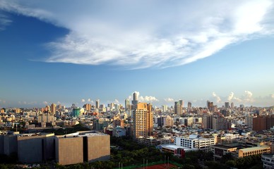 Fototapeta na wymiar Panoramic View of Kaohsiung City in Taiwan