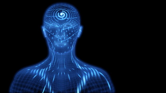 Randomly changing spiral pattern of lights.