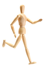 wooden mannequin isolated on white