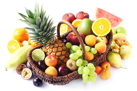 Variety of Fruits in a Basket
