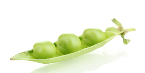 Green peas isolated on white