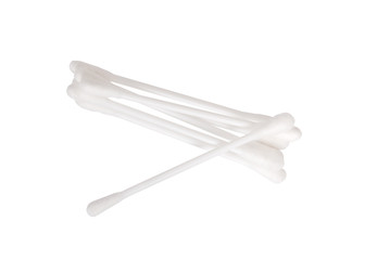 White cotton swabs isolated
