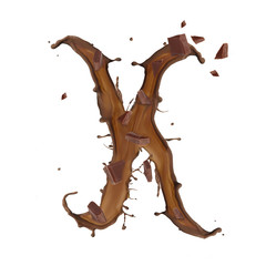 Fototapeta na wymiar Chocolate splash letter isolated on white background 