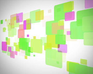 Green and purple rectangles moving