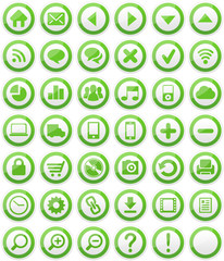 41 web icons isolated 1 blank green - obrazy, fototapety, plakaty