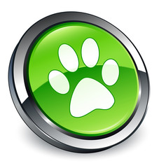 Animal footprint icon 3D green button