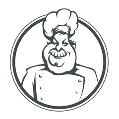 cook show ok in ring vector illustration isolated on white