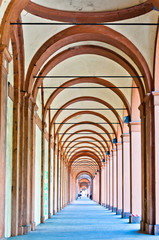 San Luca arcade (the longest porch in the world). Bologna, Italy