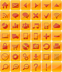 41 web icons isolated 1 blank orange - obrazy, fototapety, plakaty