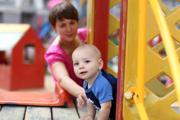 Baby on slide