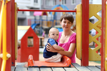 Family at playground