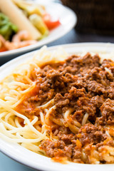 Italian meat sauce pasta