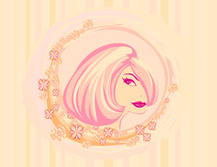 Abstract Beautiful Woman doodle Portrait