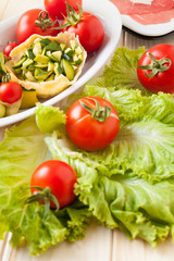 Basket of Parmesan with veggies