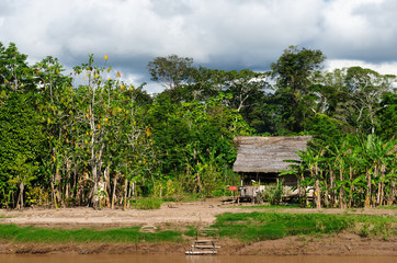 Fototapeta na wymiar Peruwiańska Amazonas, indyjski rozliczeniowe