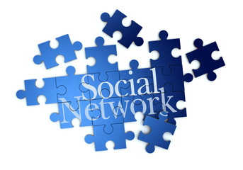 Fototapeta premium Social network puzzle